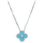 TimiCLOVER 15MM DIAMOND SVRES PORCELAIN  NECKLACE SILVER