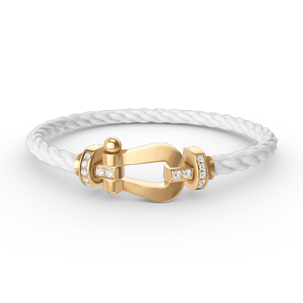 TimiFORCE LARGE HORSESHOE HALF DIAMOND BRACELET GOLD