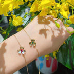 ¡®Timi¡¯FRIVOLE GOLD FLOWER PINK MALACHITE BRACELET