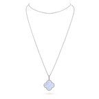 TimiCLOVER SILVER CHALCEDONY BIG CLOVER NECKLACE