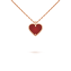 TimiSWEET CLOVER CARNELIAN HEART NECKLACE