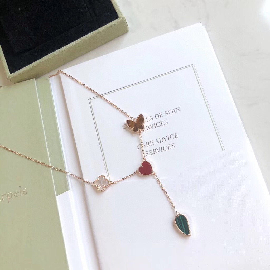 TimiLUCKY SPRING 4 MOTIFS ROSE GOLD NECKLACE