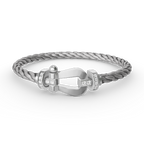 TimiFORCE LARGE HORSESHOE HALF DIAMOND BRACELET SILVER