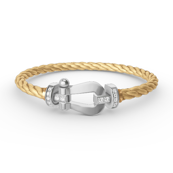 TimiFORCE LARGE HORSESHOE HALF DIAMOND BRACELET SILVER