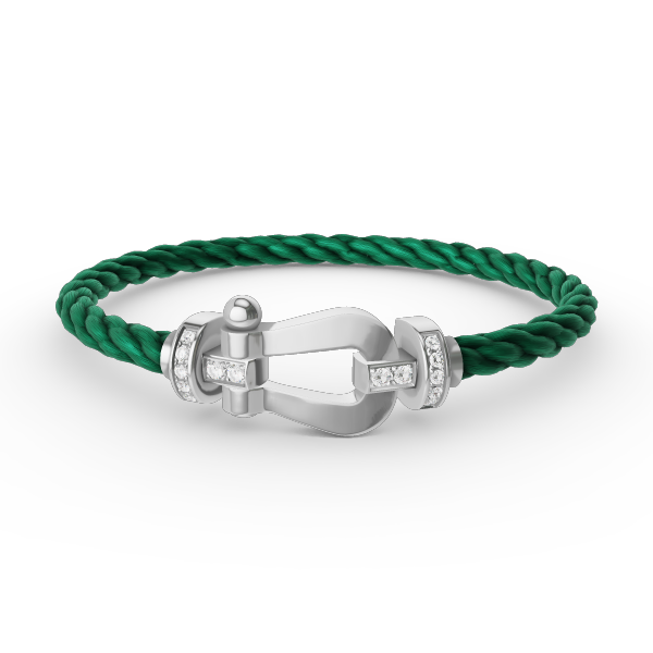 TimiFORCE LARGE HORSESHOE HALF DIAMOND BRACELET SILVER