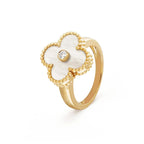 TimiCLOVER PINK MOP RING GOLD DIAMOND